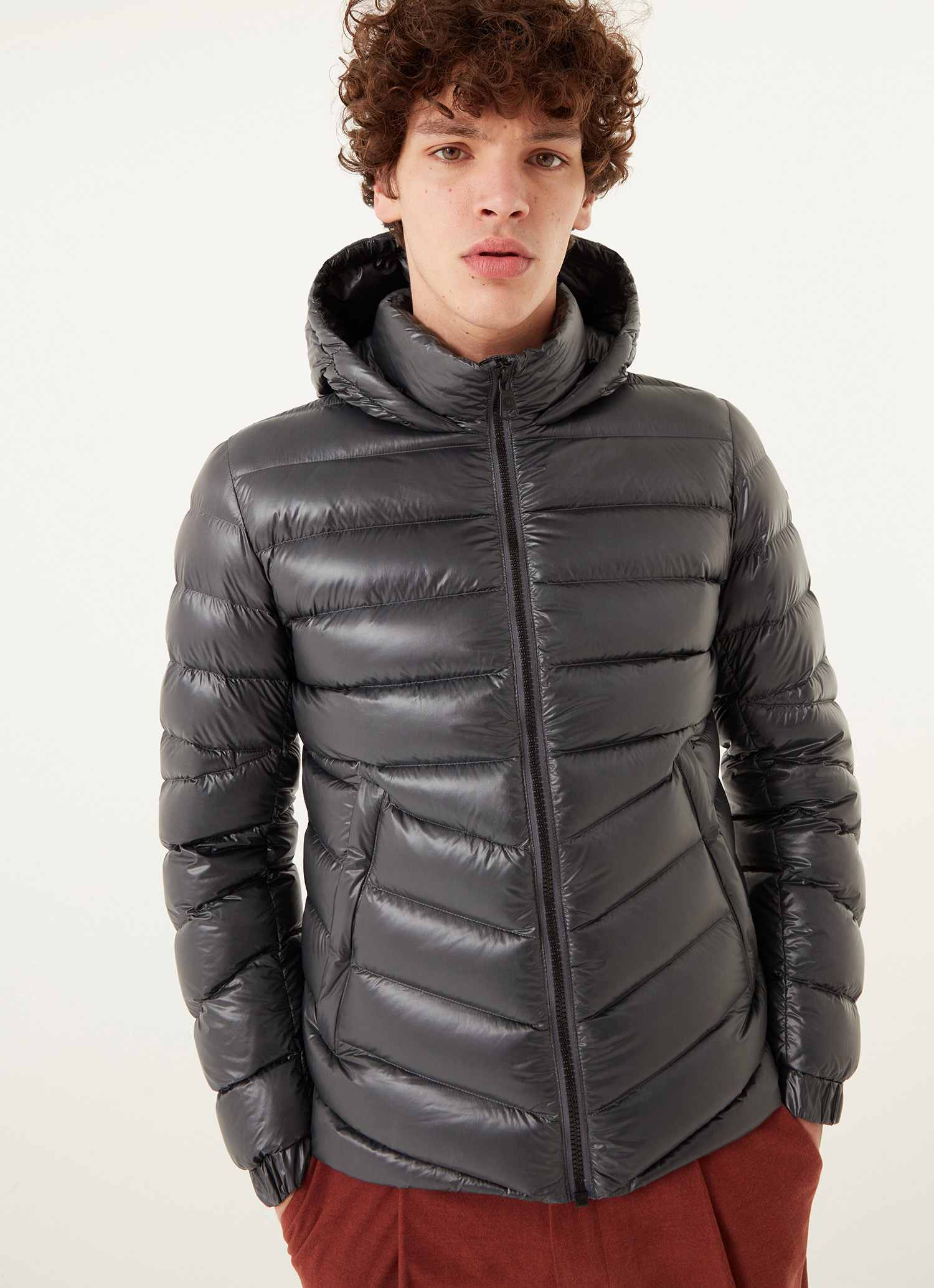 glossy down jacket men's