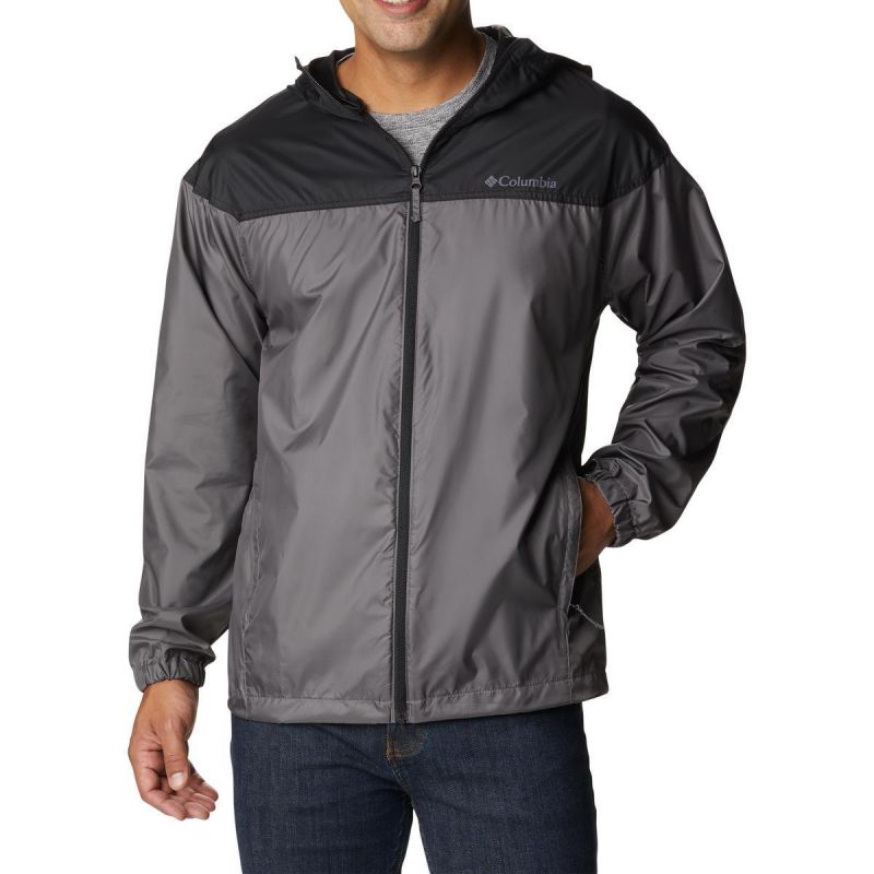 Men's Columbia Flash Challenger Windbreaker Jacket - City Grey \u0026 Black