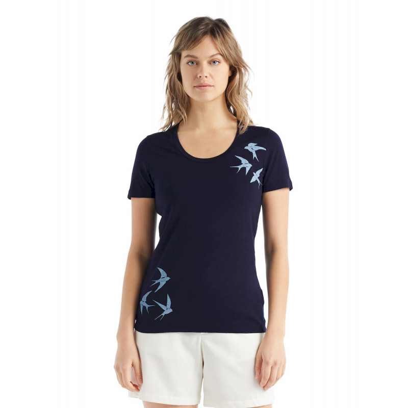 Icebreaker Tech Lite II SS Scoop Tee Shapes - T-shirt en laine mérinos femme I Hardloop | Hardloop