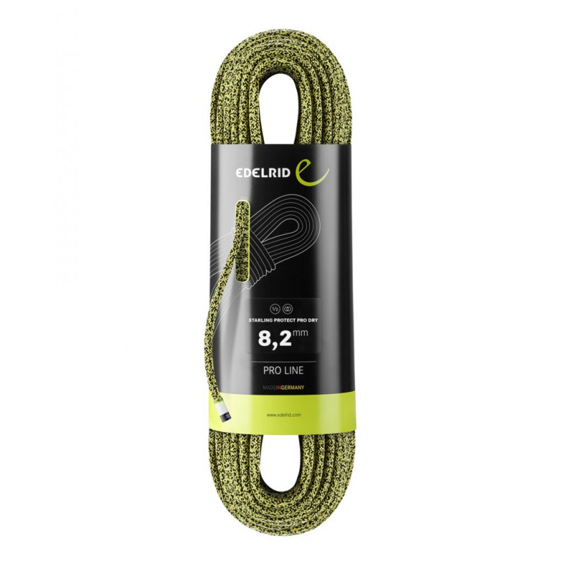 Edelrid Starling Protect Pro Dry 8,2 mm - Corde  double Yellow  Night 60 m
