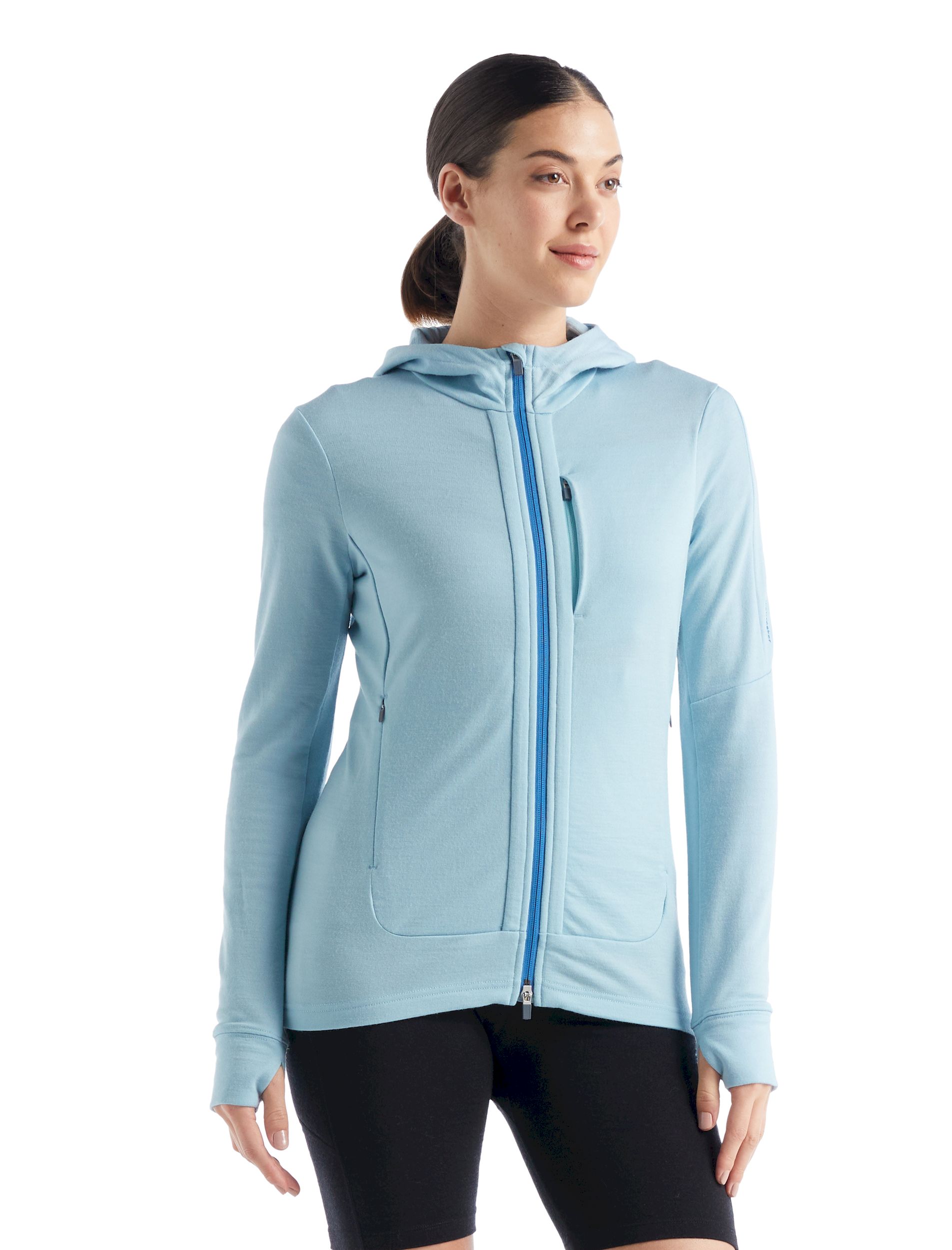 Icebreaker Quantum III LS Zip Hood - Forro polar de lana merina - Mujer I Hardloop
