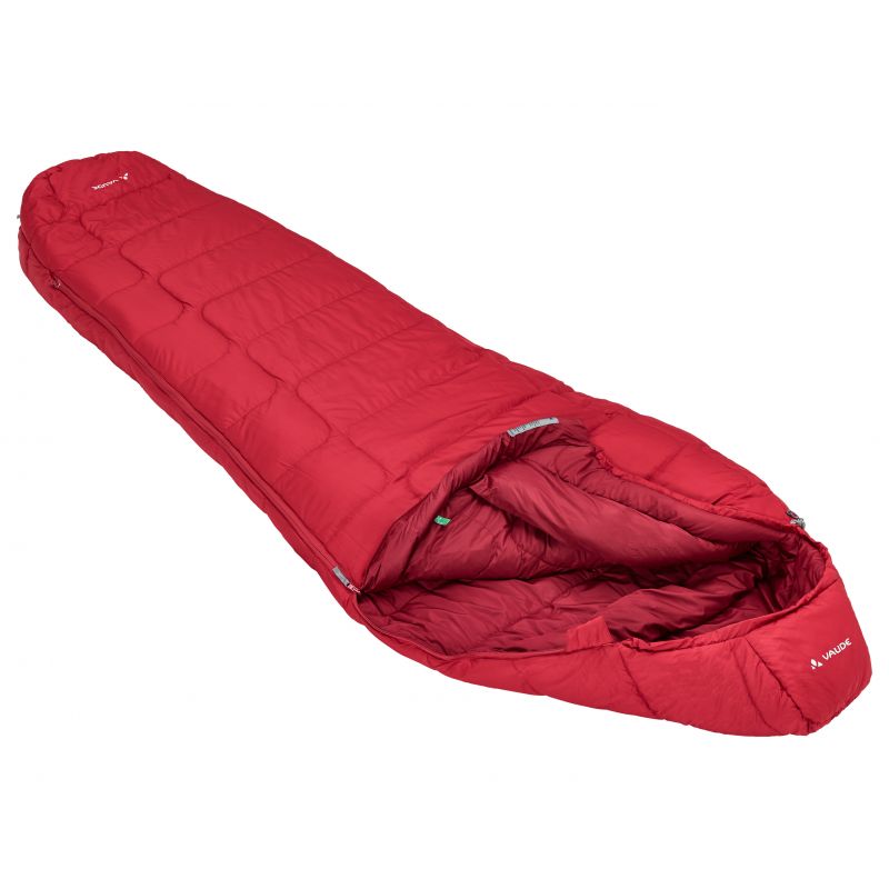 Vaude Sioux 1000 SYN - Sac de couchage Dark Indian Red Ouverture gauche
