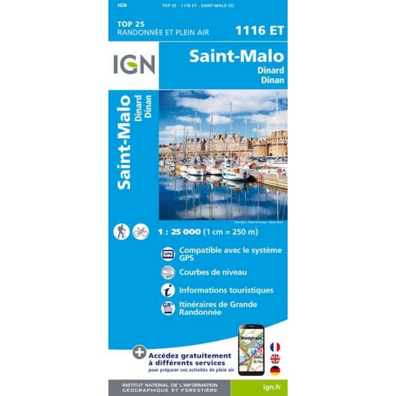 IGN Saint-Malo  Dinard  Dinan - Carte topographique Taille unique