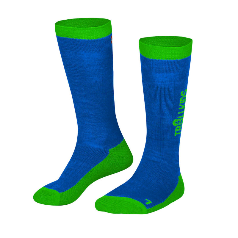 Trollkids Ski Socks - Chaussettes ski enfant Medium Blue  Green 27 - 30