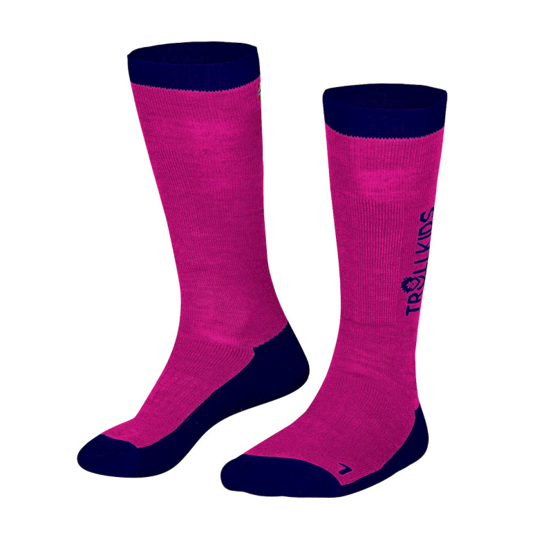 Trollkids Ski Socks - Chaussettes ski enfant Pink  Navy 27 - 30
