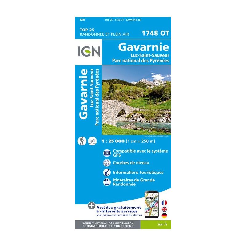 IGN Gavarnie / Luz-St-Sauveur / Parc National des Pyrénées - Carte topographique | Hardloop