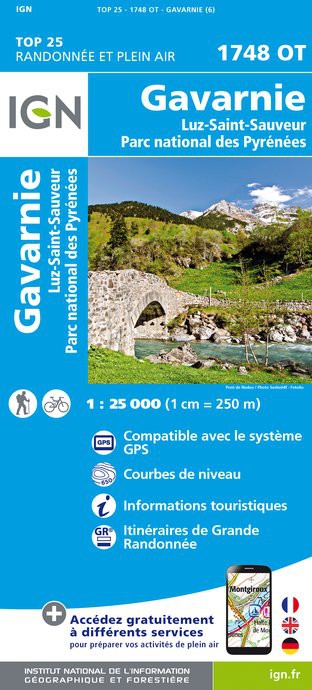 IGN Gavarnie / Luz-St-Sauveur / Parc National des Pyrénées - Carte topographique