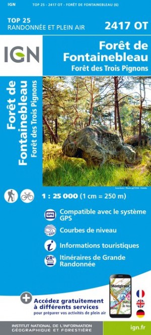 IGN Forêts de Fontainebleau et des Trois Pignons - Carte topographique
