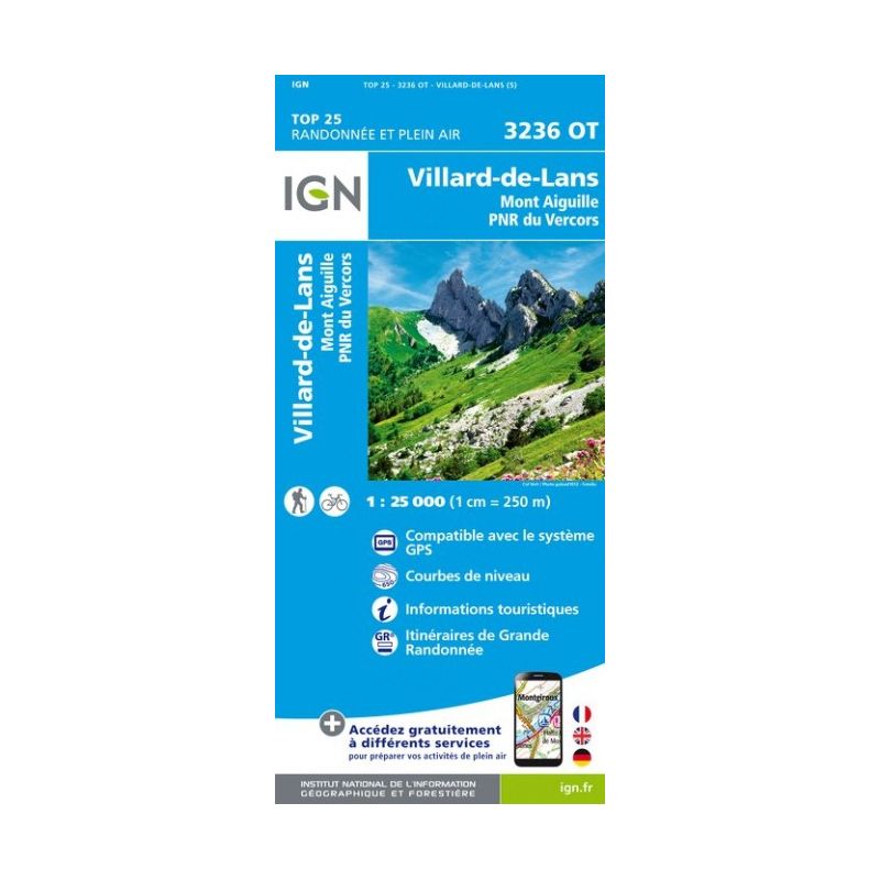 IGN Villard-De-Lans / Mont Aiguille / PNR du Vercors - Carte topographique