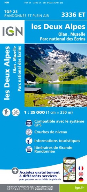IGN Les Deux Alpes / Olan / Muzelle / Parc National des Ecrins - Carte topographique
