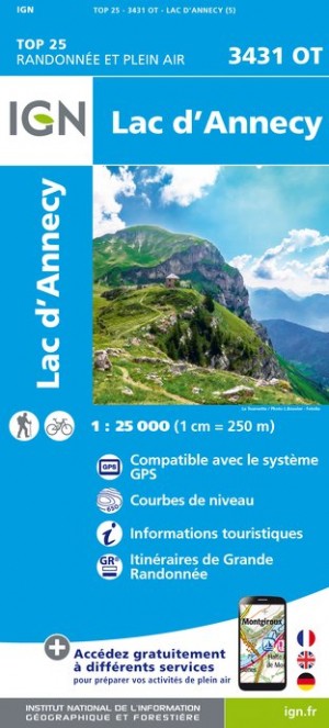 IGN Lac d'Annecy - Carte topographique