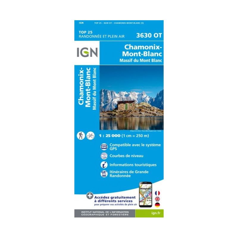 IGN Chamonix / Massif du Mont-Blanc - Carte topographique