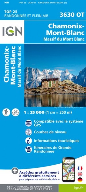 IGN Chamonix / Massif du Mont-Blanc - Carte topographique