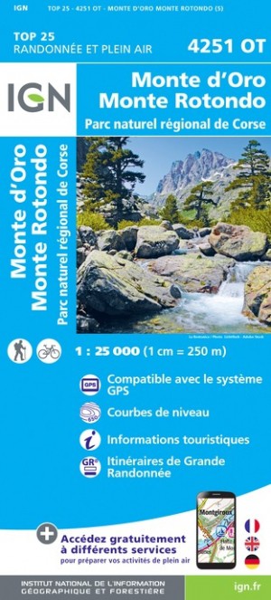 IGN Monte D'Oro / Monte Rotondo / PNR De Corse - Carte topographique